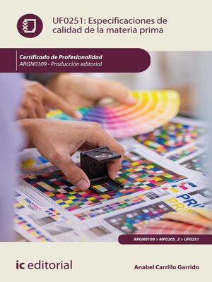 cover image of Especificaciones de calidad de la materia prima. ARGN0109